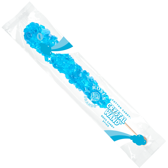 Roses Brands Crystal Wands - 120ct 22g Light Blue Cotton Candy Printed UPC