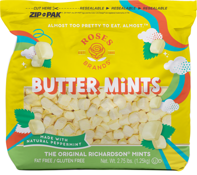 Roses Brands BUTTER MINTS - YELLOW 2.75lbs